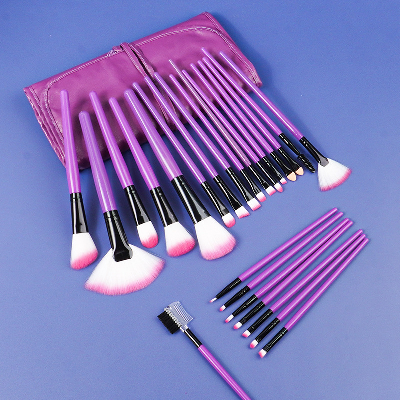 24-piece makeup brush set: Makeup artist eyeshadow brush, detail concealer brush, smudging brush, fan-shaped highlight brush, strap brush bag details Picture