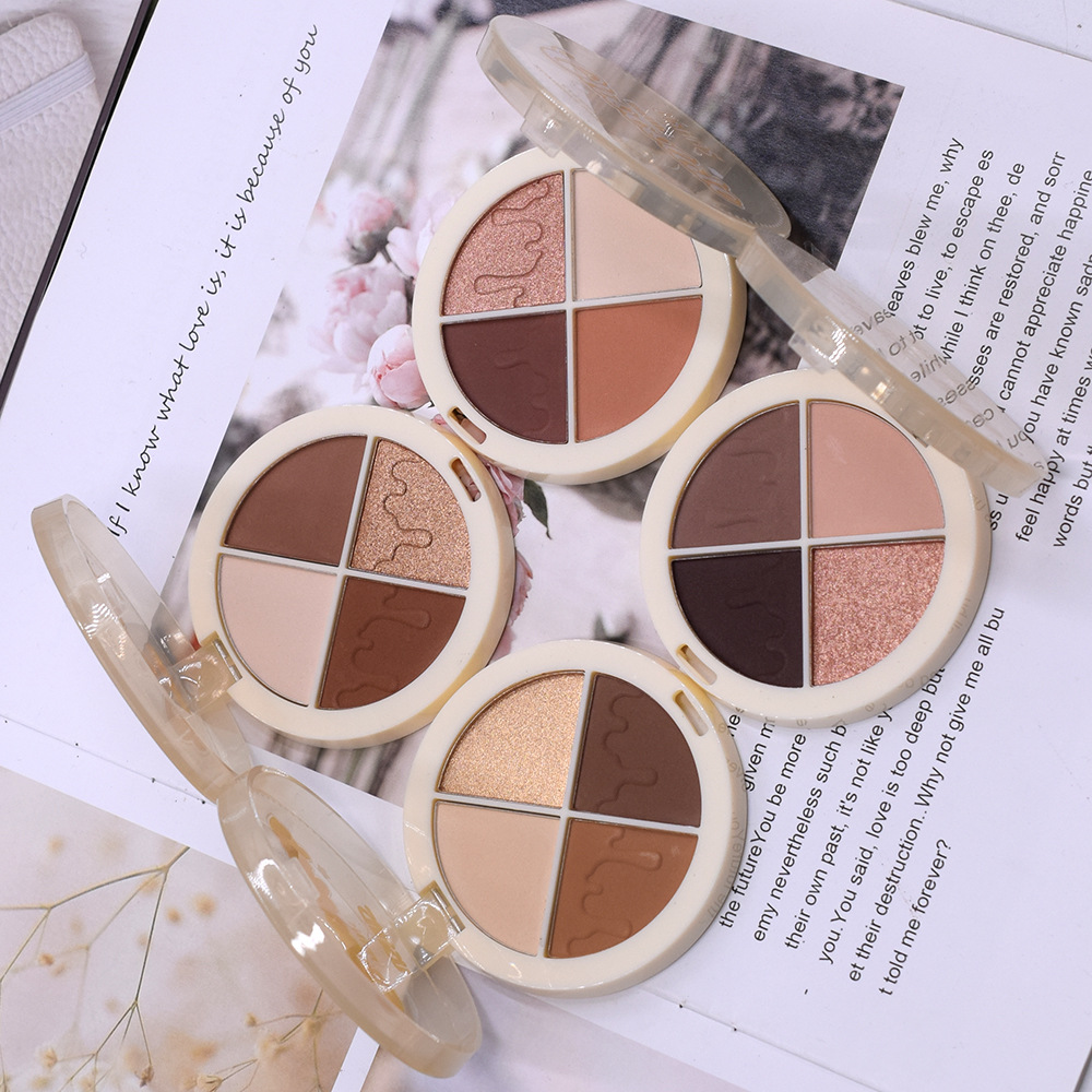 Only export 24 specifications of four-color eye shadows in coffee, blue and purple, pearlescent and matte. [USHAS details Picture