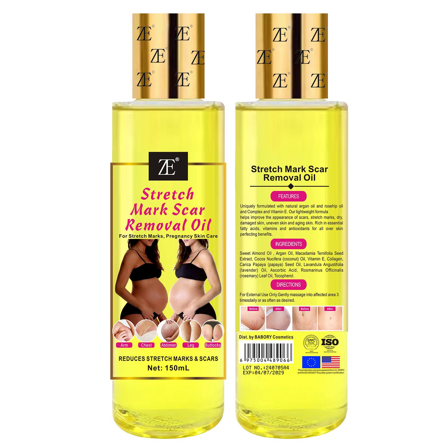 Cross-border Body Oil Stretch Mark Oil for Pregnant Women to Repair, firm and moisturize, and to fade Fine lines. Massage Essential Oil 150m Item Picture