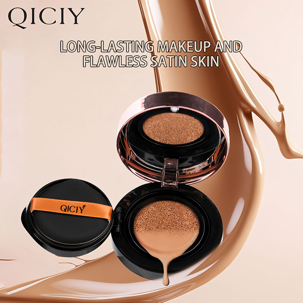 Cross-border exclusive supply: QICIY+ 3-color Cushion CC Cream Hydrating Concealer Star Cushion BB Cream Nude Makeup Moisturizing Powder Cushion Specification drawing
