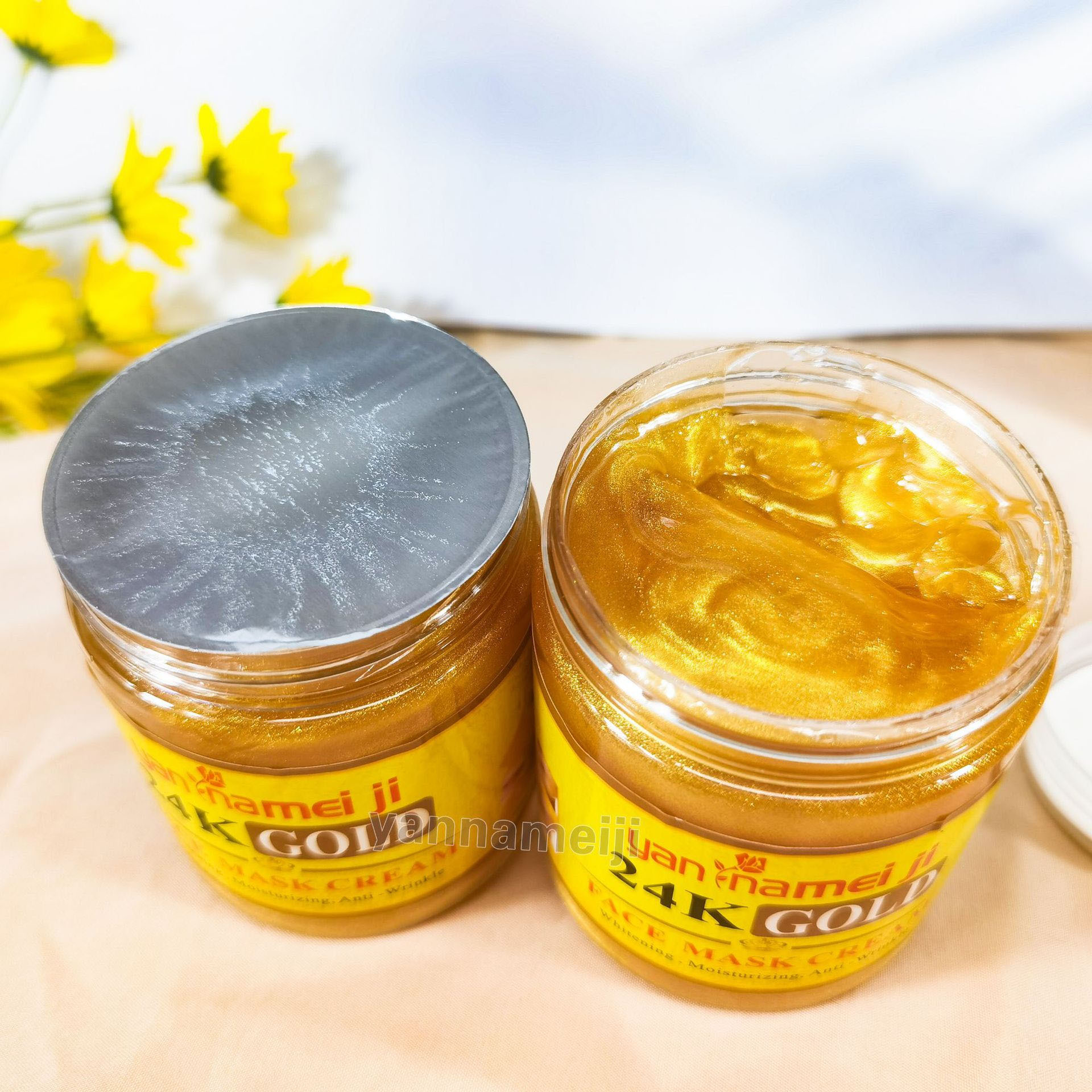 Cross-border exclusive 24K gold mask for moisturizing, hydrating, Repairing and cleansing, 350g export wholesale Specification drawing