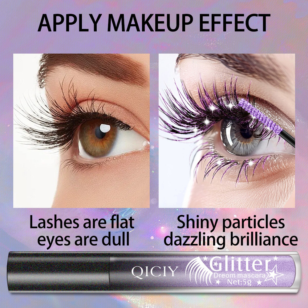 Cross-border exclusive QICIY+ 6-color shiny eyelashes, waterproof, not easy to smudge, long-lasting, thick, curly and styled eyelashes details Picture