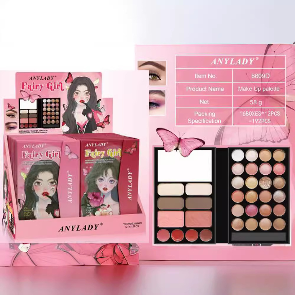 Only for export to foreign trade [ANYLADY] paper-based eyeshadow, blush, contouring and makeup set makeupSET matte Specification drawing