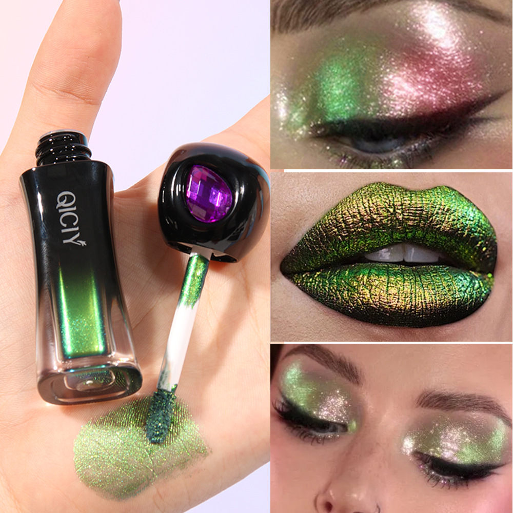 Cross-border exclusive QICIY+ 6-color Chameleon Eyeshadow, Fine Sparkling Chameleon Eyeshadow, Pearlescent Sleeping Eye Liquid Eyeshadow Application Scenario