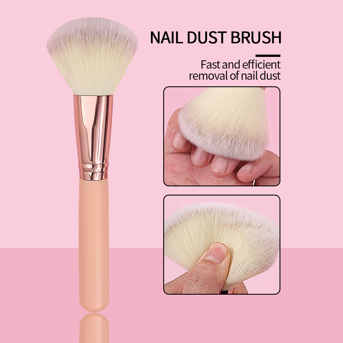 Single dual-color powder brush portable makeup brush Setting honey brush fluffy soft bristle wooden handle blush brush beauty tool details Picture
