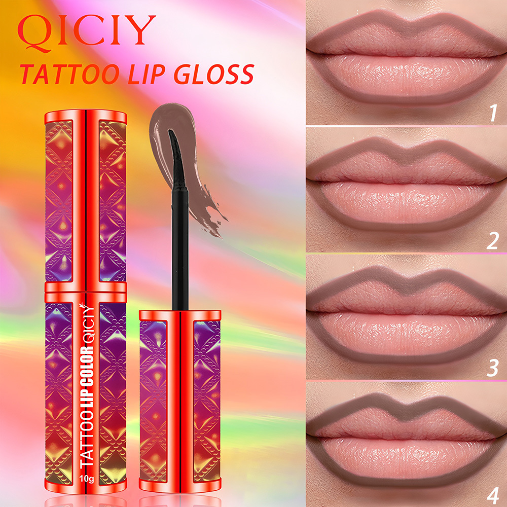 Cross-border exclusive QICIY+ 4-color peel-off lip gloss and lip liner are waterproof, long-lasting, do not fade, easy to apply, and moisturizing bestsellers full figure