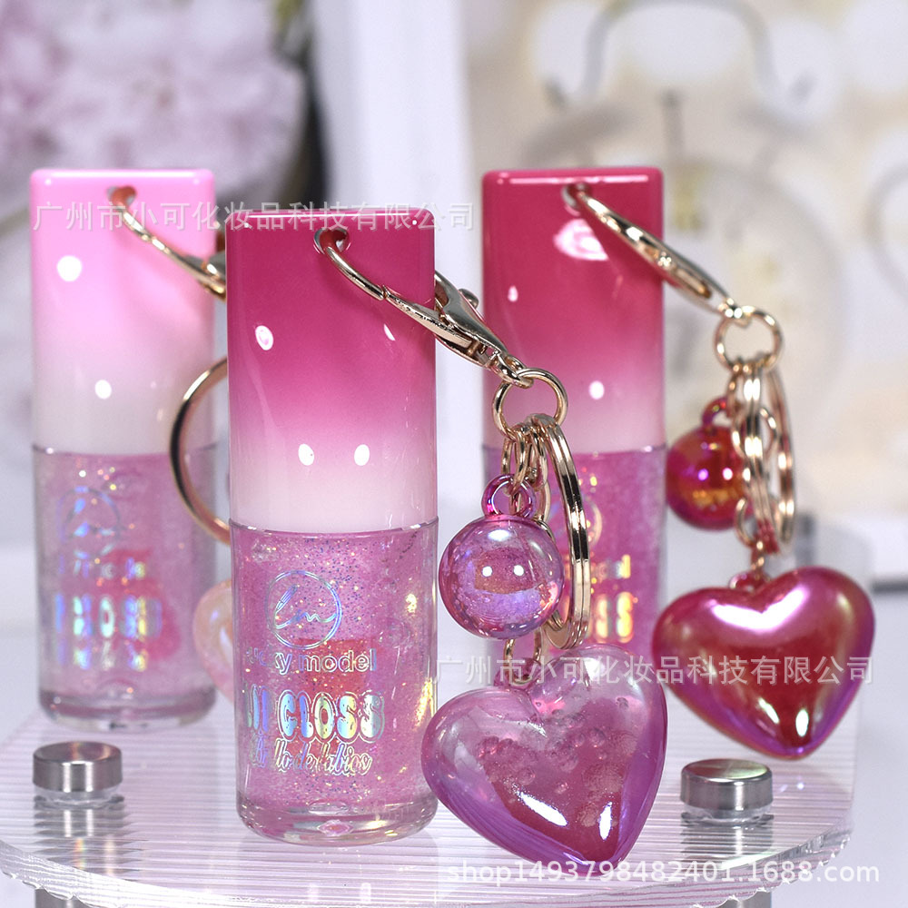 ML8127B Keychain Heart Pendant color-changing Moisturizing Lip gloss LUCKY MODEL Lip Oil New MAGIC details Picture