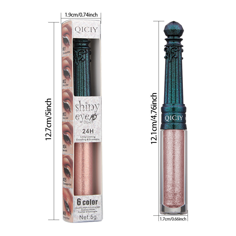 Cross-border QICIY+ 6-color Sparkling eyeliner is smooth, quick-drying, color-developing, waterproof, sweat-resistant and not prone to smudge. Wholesale for export Item Picture