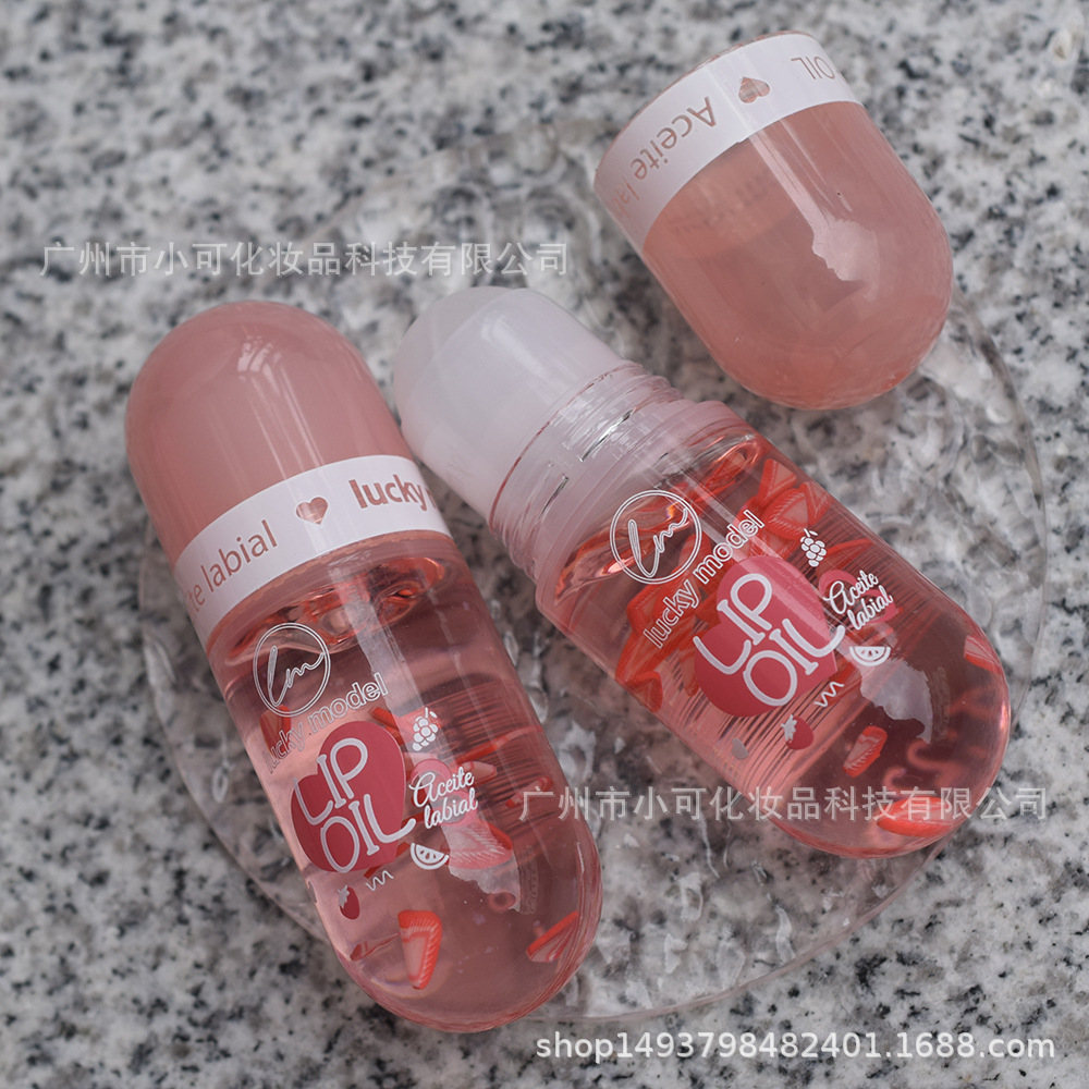 Export LUCKY MODEL Roll-on transparent Fruit Slice Moisturizing Lip Oil and Lip Gloss ML8087 New thick tube details Picture