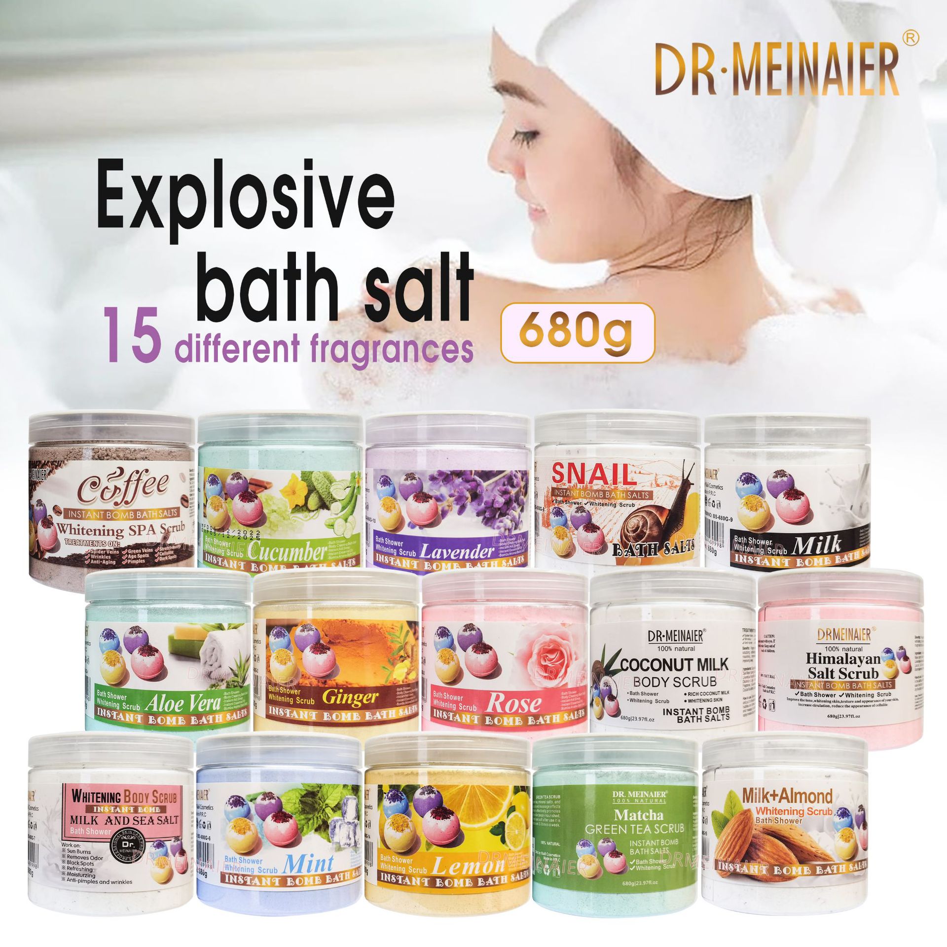 Cross-border Explosive Petal Bath Salt Ball Bath Ball Nourishing and Moisturizing Skin Instant Bath Salt Bath Ball Bath Powder 680g full figure