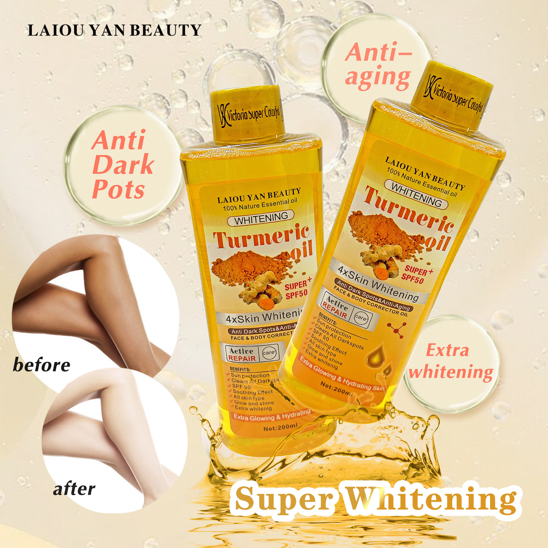 Cross-border turmeric Oil Moisturizing and Heating Essential Oil Body Massage Oil Unblocking Meridians Massage Essential Oil Factory wholesale Specification drawing