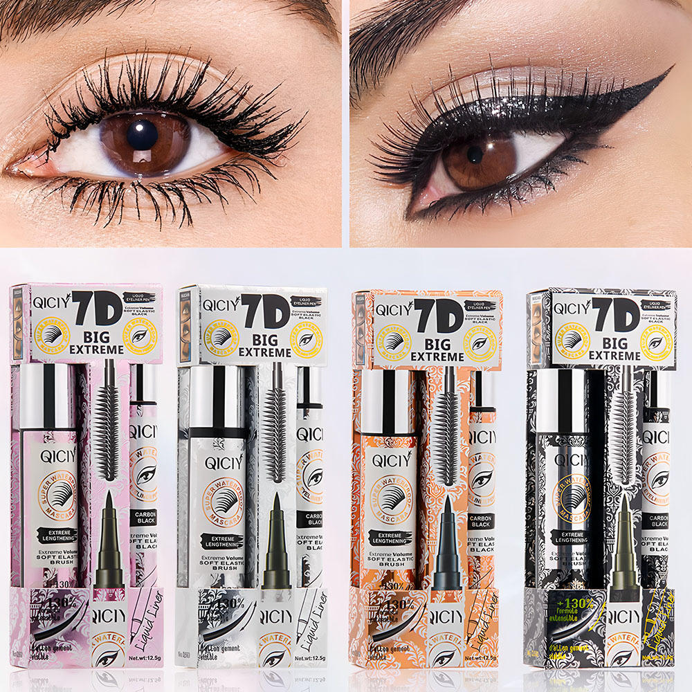Cross-border exclusive QICIY+2 in 1 eyelash + eyeliner. The lower eyelashes are waterproof, sweat-proof, do not smudge and are easy to color details Picture