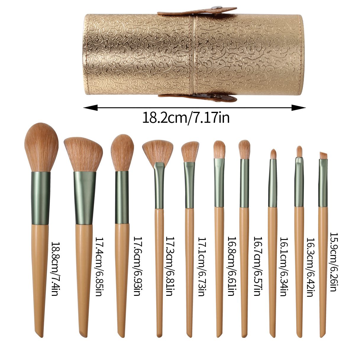 Beginner's 10-piece makeup brush set, storage bucket, soft bristle blush eyeshadow brush, highlight brush, portable facial set brush Application Scenario