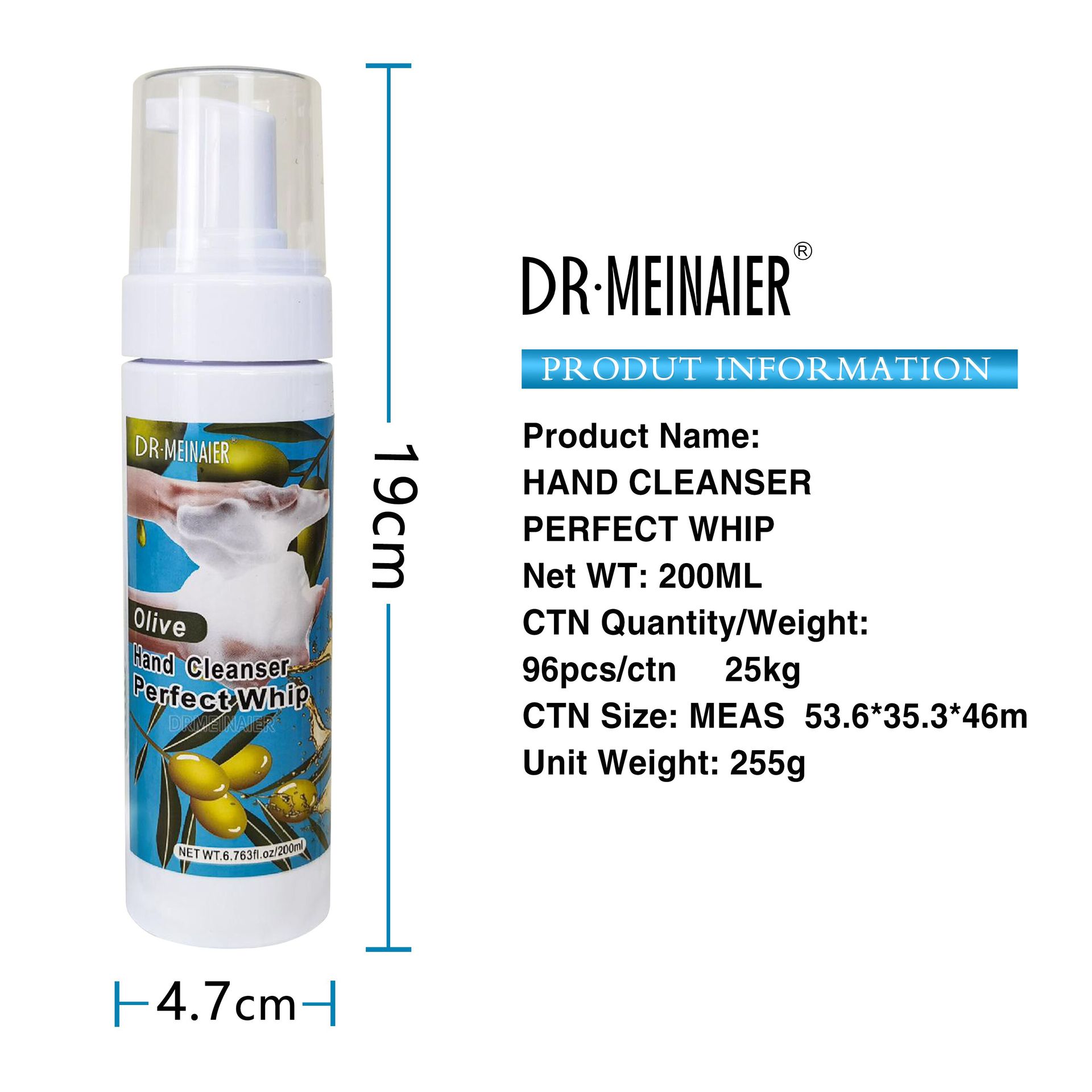 Cross-border facial cleanser, gentle, fine and refreshing cleansing mousse bubble facial cleanser, wholesale for export Specification drawing