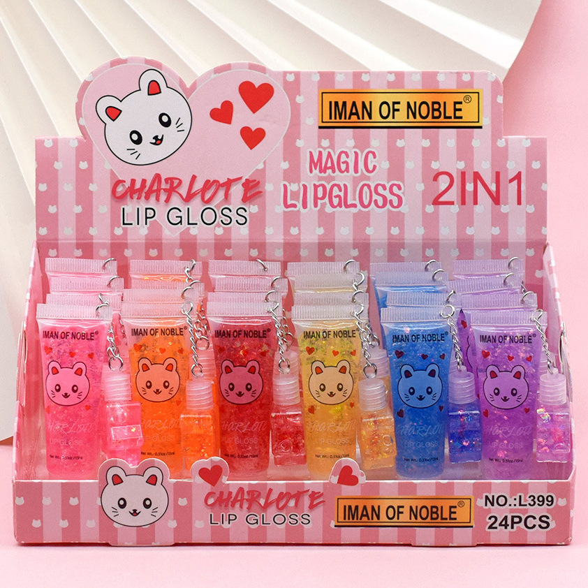 The L399 two-in-one set is only for export [IMAN OF NOBLE] Sequined lip oil plus color-changing lip gloss full figure