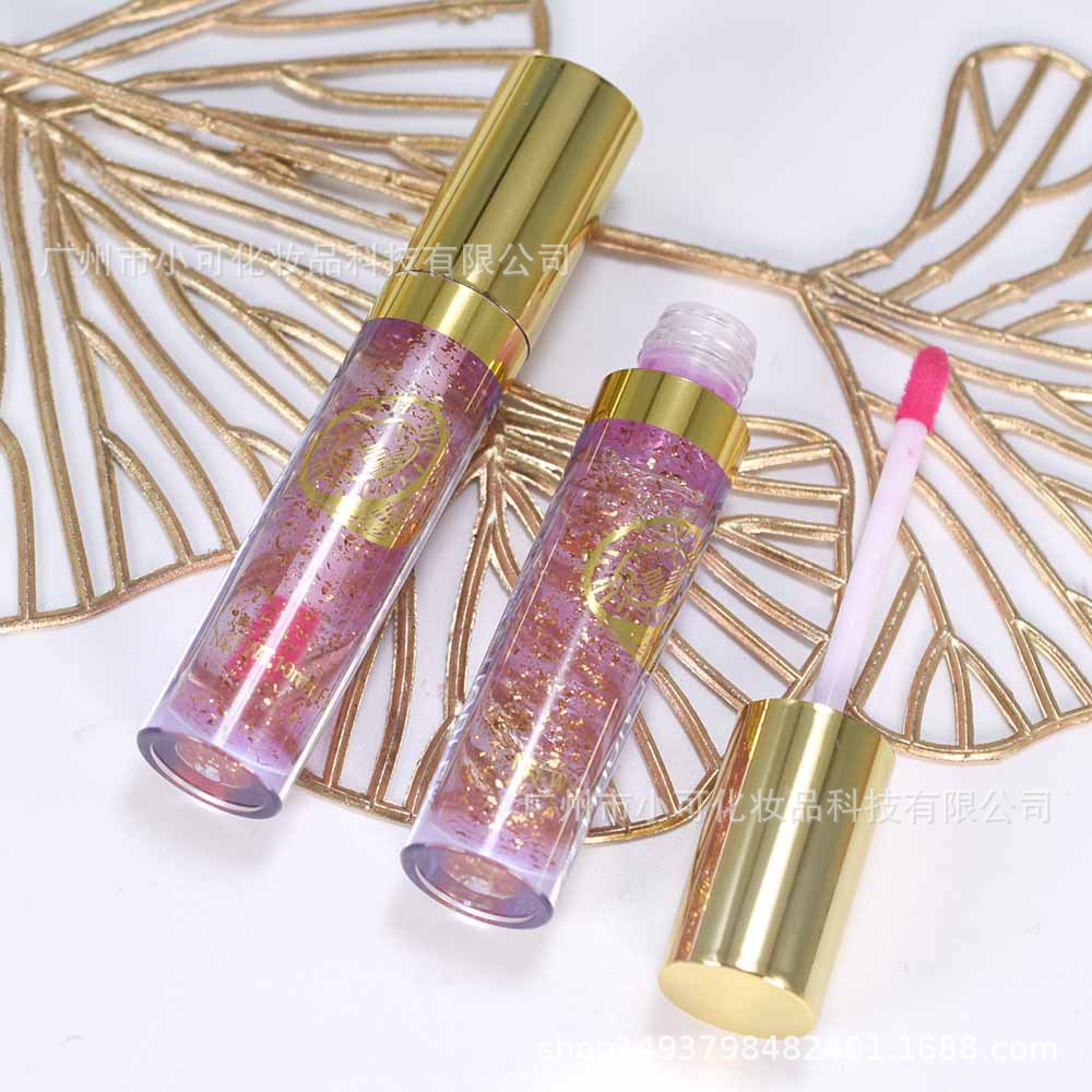 7093A only exports [IMAN OF NOBLE] 24K gold Foil color-changing Moisturizing Lip Oil and Lip Care MAGIC Application Scenario