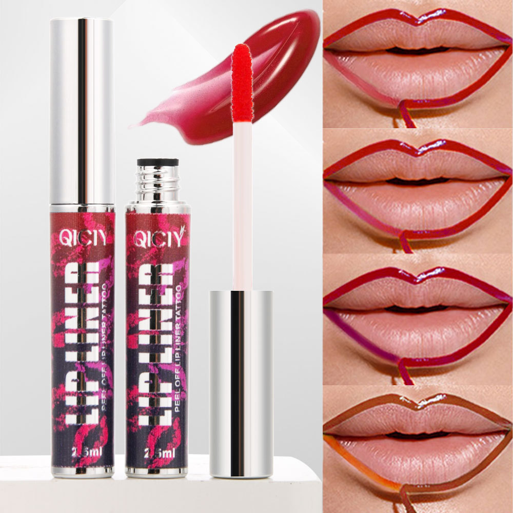 Cross-border exclusive QICIY+ 4-color peel-off lip line, one piece outlining a three-dimensional, full and long-lasting color, a bestseller on Amazon Specification drawing