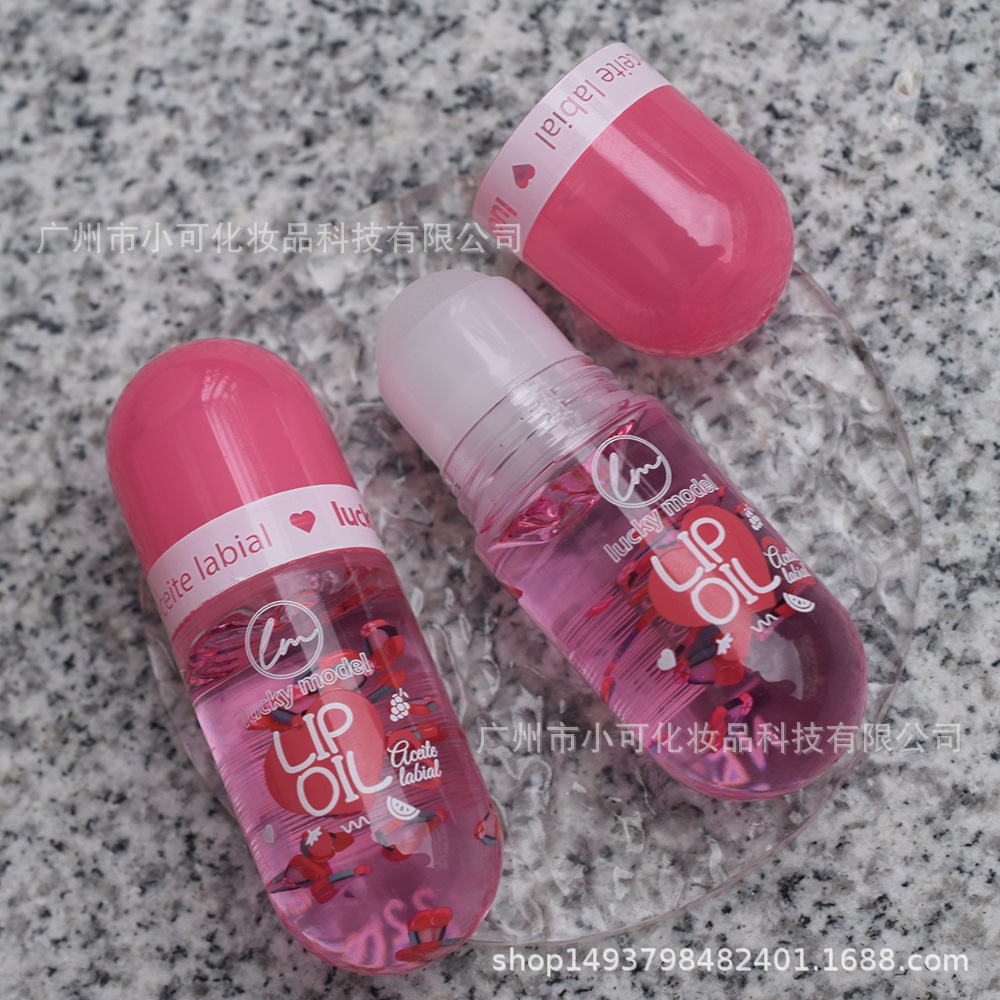 Export LUCKY MODEL Roll-on transparent Fruit Slice Moisturizing Lip Oil and Lip Gloss ML8087 New thick tube Specification drawing