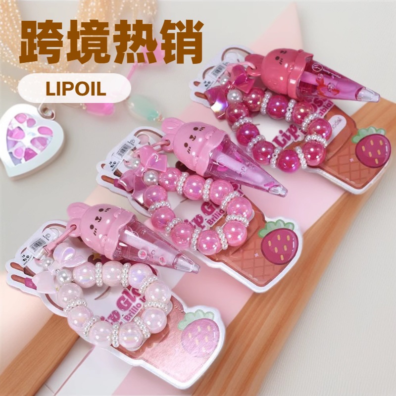 ML8134B Fruit Slice Transparent Lip Oil LUCKY MODEL Export Card Hanging Bracelet Cartoon Little Rabbit New Style full figure