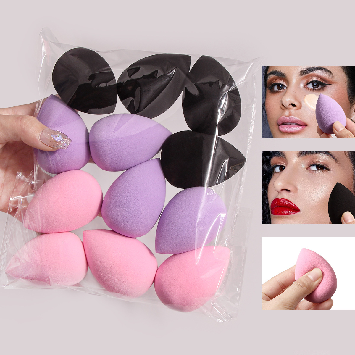 Cross-border beauty sponge powder puff, makeup sponge water drop powder puff, beauty egg A-grade large dry and wet sponge beauty egg full figure
