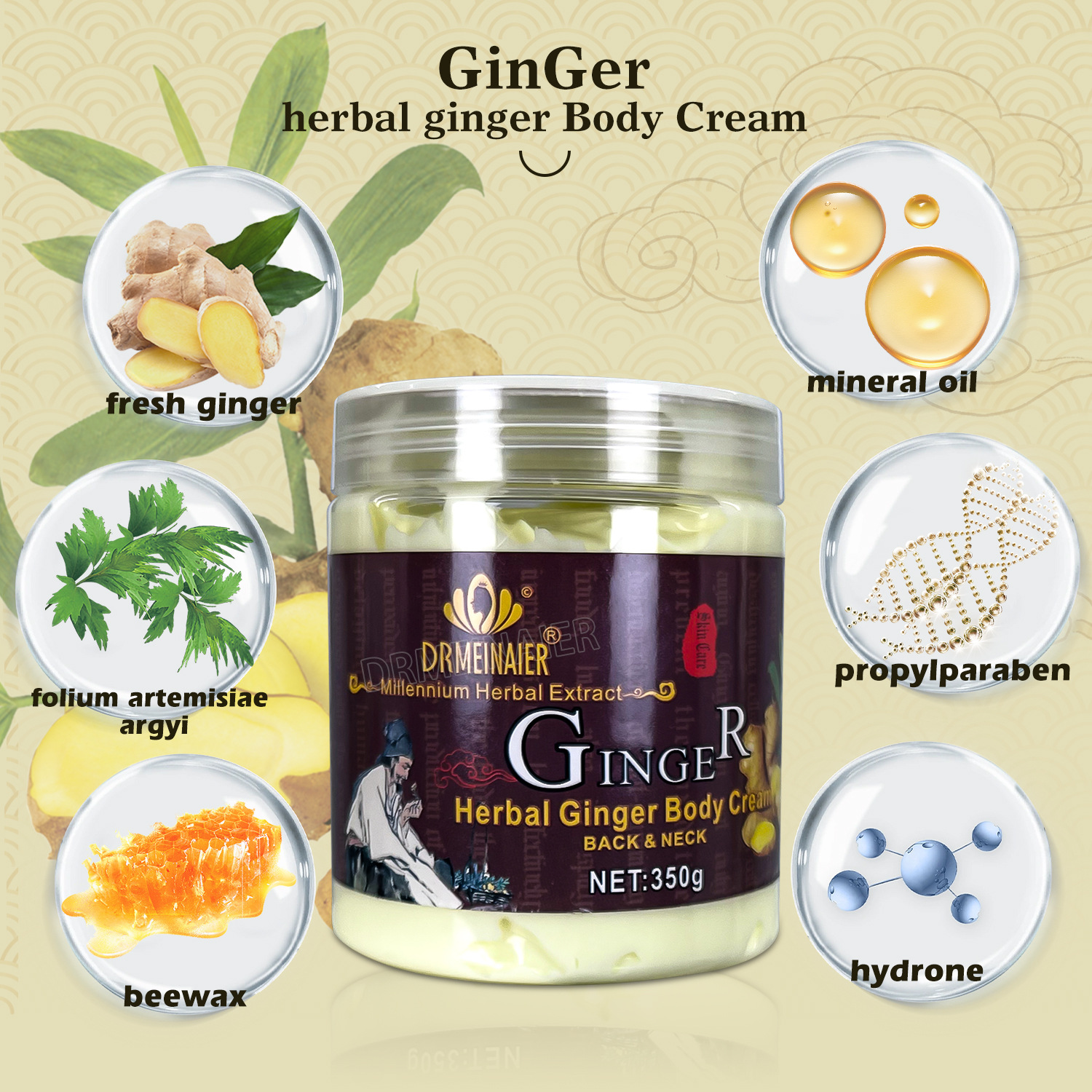 Cross-border turmeric Body Lotion, Refreshing Fragrance, Hydrating, Moisturizing, Brightening and Nourishing Lotion, turmeric Cream Lotion, Export batch full figure