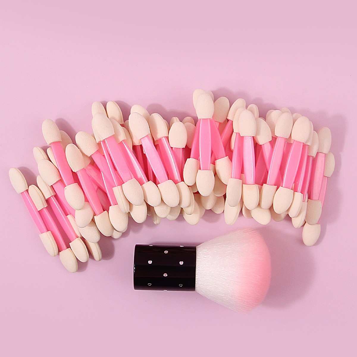 50 double-headed eyeshadow sticks, latex sponge eyeshadow brushes, mushroom-shaped nail art dust brushes, and blending makeup tools in stock Specification drawing