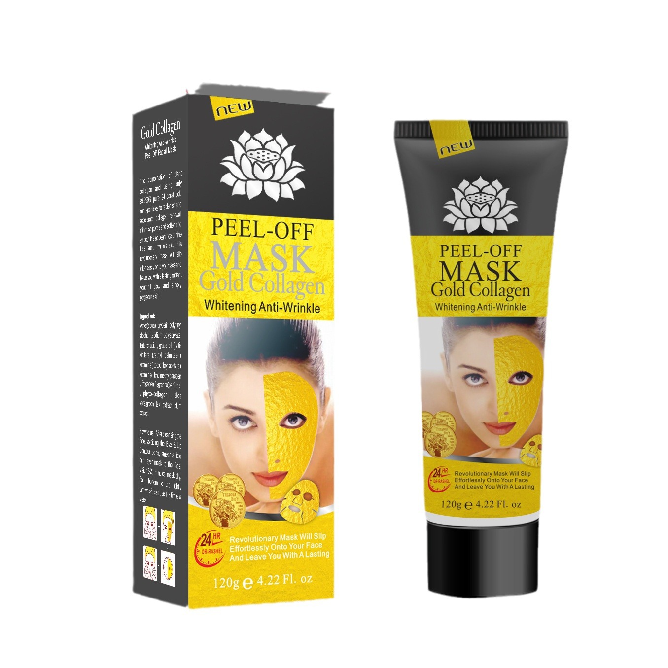 Cross-border best-selling gold peel-off mask for removing blackheads, refreshing oil control, deep cleansing of acne and firming of the skin Item Picture