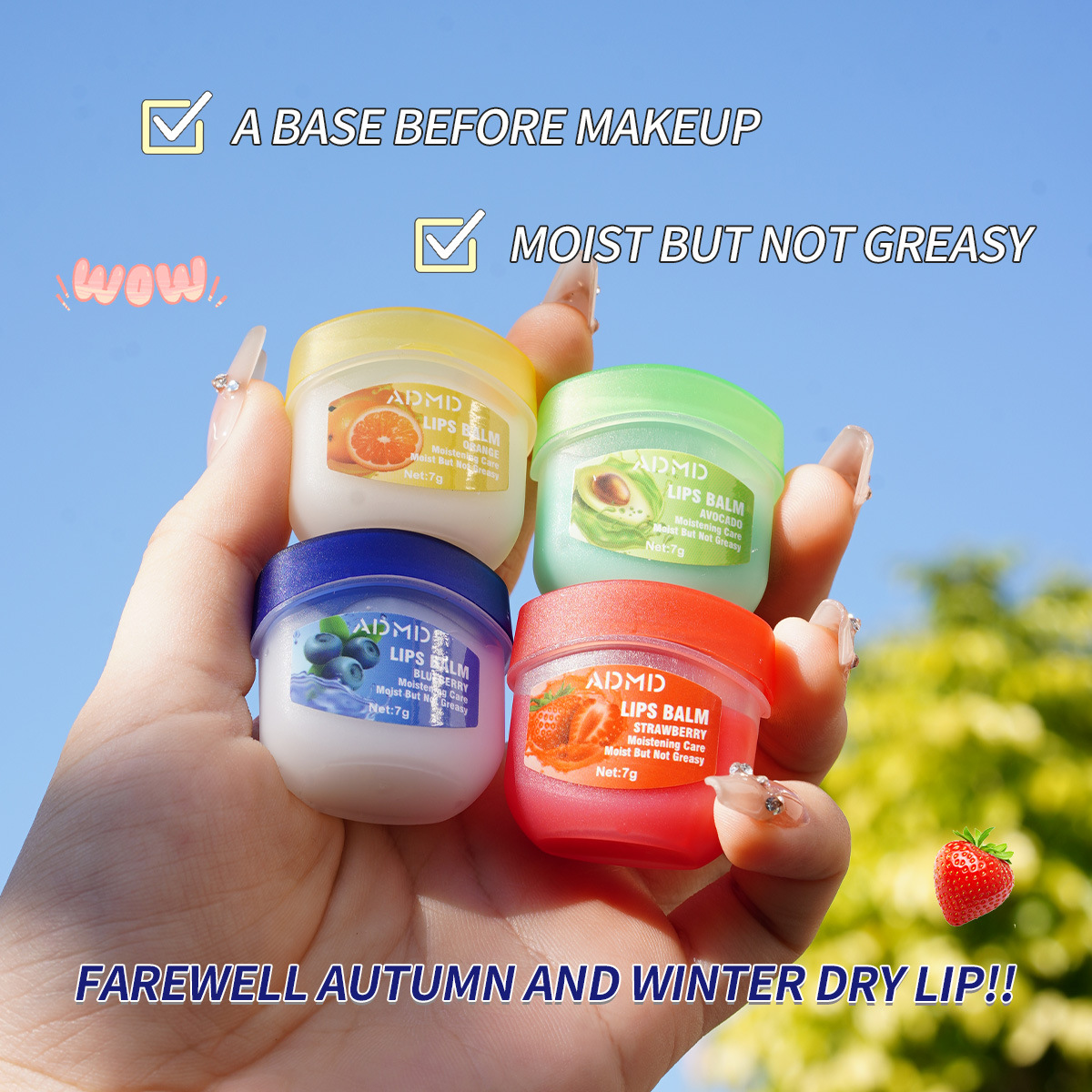 ADMD Foreign Trade English version cross-border TEMU 4-piece lip mask Set for autumn and winter Moisturizing and drying lipsticks Factory wholesale details Picture