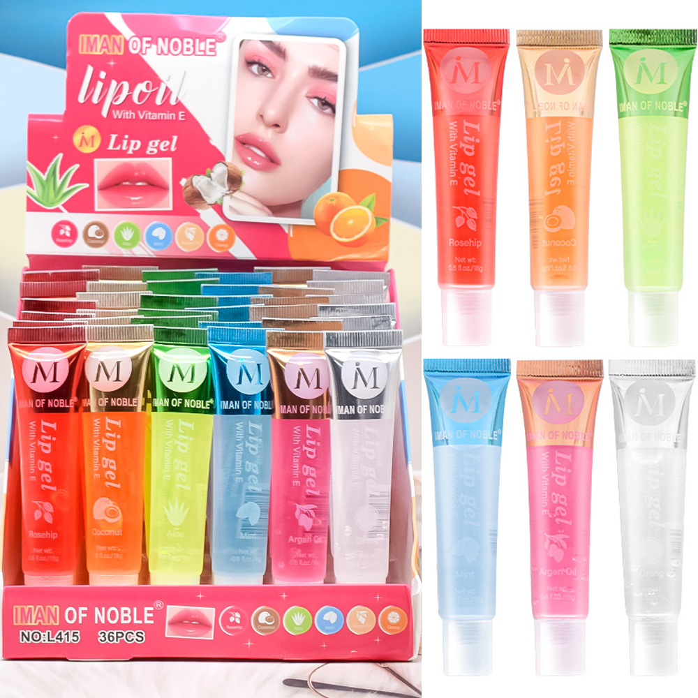 Only export [IMAN OF NOBLE] L415 Transparent Fruit-Flavored Moisturizing Lip Oil Lip Balm full figure
