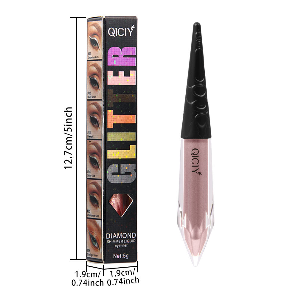 Cross-border exclusive QICIY+ 6-color pearlescent sparkling eyeliner, waterproof, oil-proof, quick-drying, easy to remove, no smudging, long-lasting Item Picture