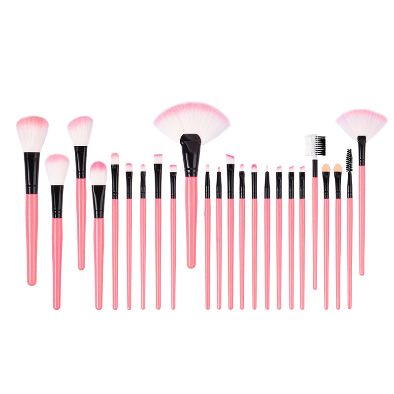 24-piece makeup brush set: Makeup artist eyeshadow brush, detail concealer brush, smudging brush, fan-shaped highlight brush, strap brush bag Item Picture