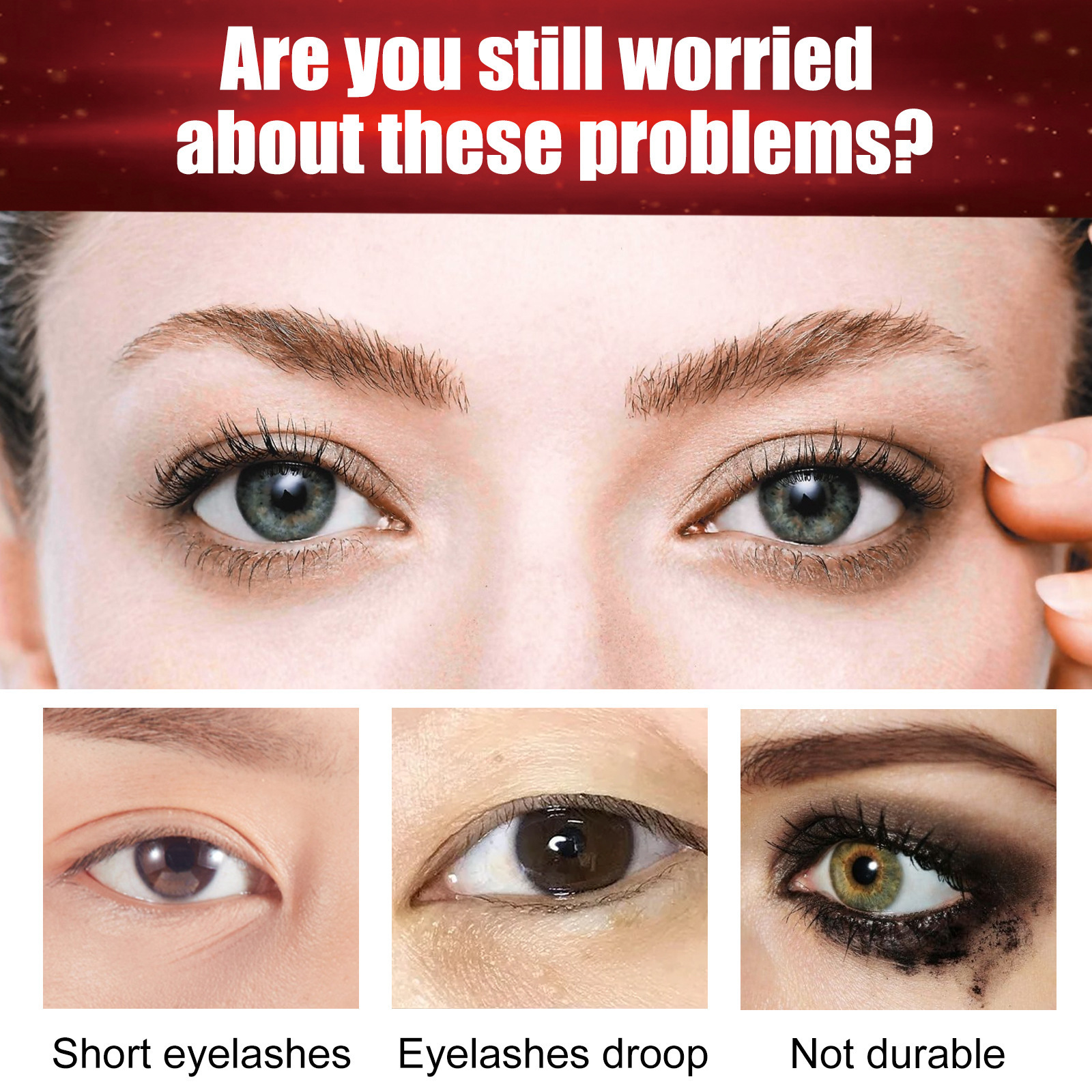 【 Cross-border Exclusive 】QICIY Mascara curls up, thickens and does not smudge long eyelashes. It is a base cream for makeup Application Scenario