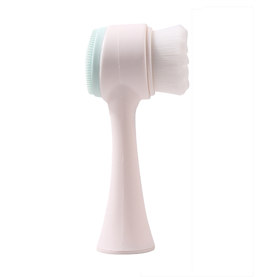 This multi-functional double-sided silicone facial cleanser and soft-bristled facial cleansing brush is a powerful tool for deeply cleaning pores and removing blackheads Item Picture
