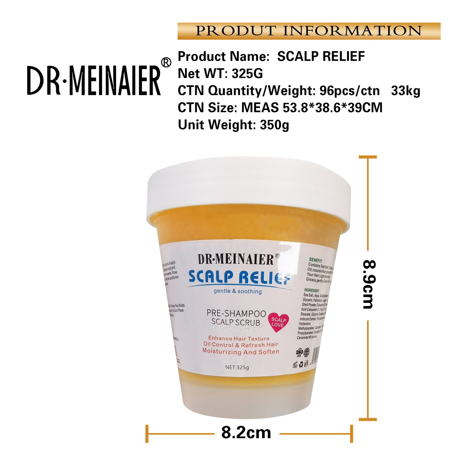 Cross-border ice cream, sea salt scrub, oil-control, cleansing scalp cream, Voluminous shampoo, rich foam, 325g bestseller Item Picture