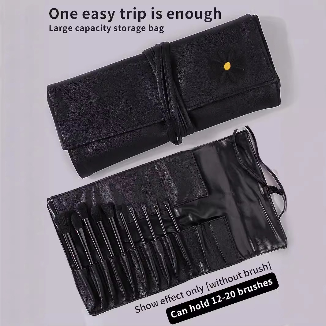 Wholesale of 12-hole makeup brush bags, makeup brush storage bags, beauty tools, PU makeup storage bags and strap bags in stock Specification drawing