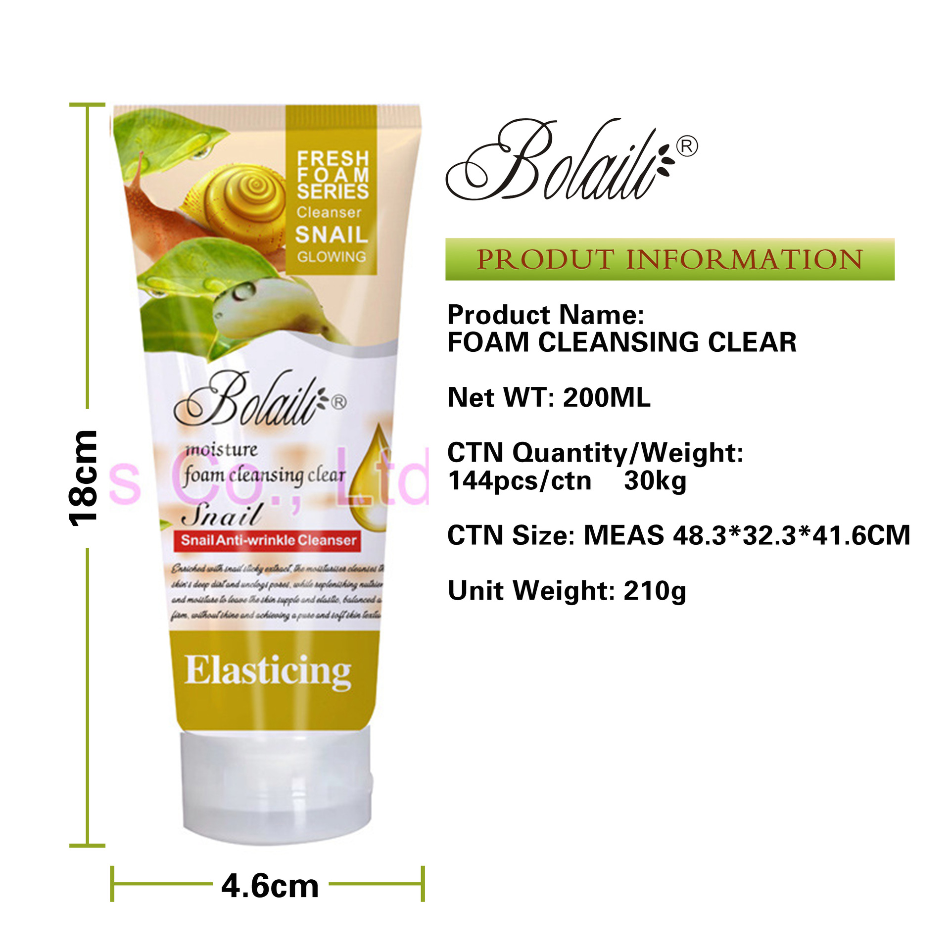 Cross-border soapberry foam Facial Cleanser and Hyaluronic Acid Facial Cleanser, Gentle and deep Cleansing, 200ml for export wholesale Item Picture