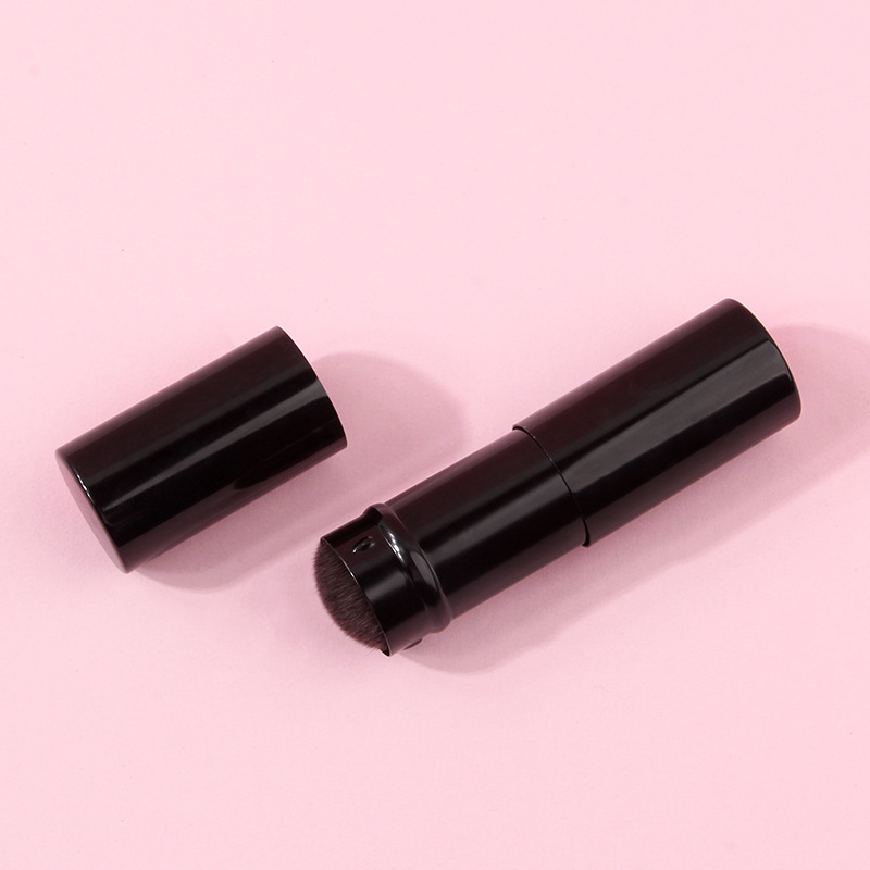 Single portable extendable loose brush makeup blush brush, soft bristle setting and refreshing all-black multi-functional makeup brush details Picture