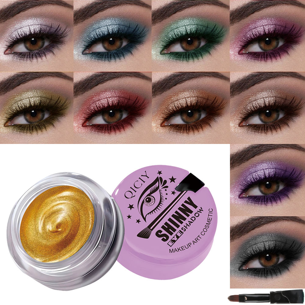 【 Cross-border Exclusive 】QICIY+10 Colors Eyeshadow, European and American style, long-lasting color display, no smudging, waterproof and brightening eyeshadow full figure