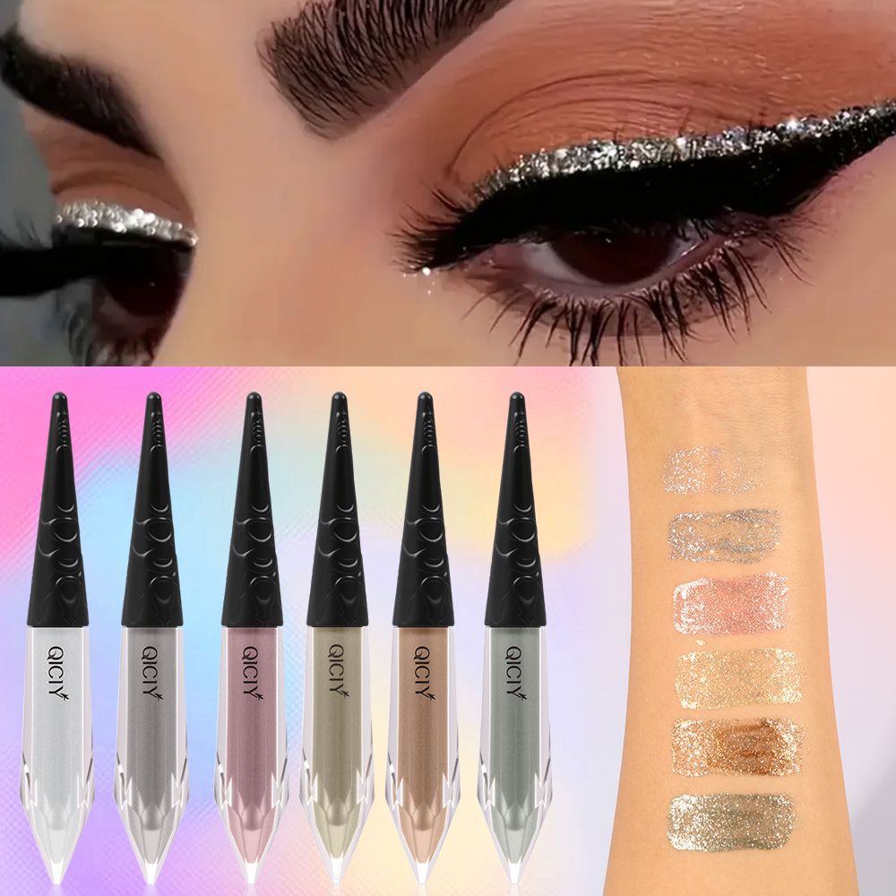 Cross-border exclusive QICIY+ 6-color pearlescent sparkling eyeliner, waterproof, oil-proof, quick-drying, easy to remove, no smudging, long-lasting Specification drawing