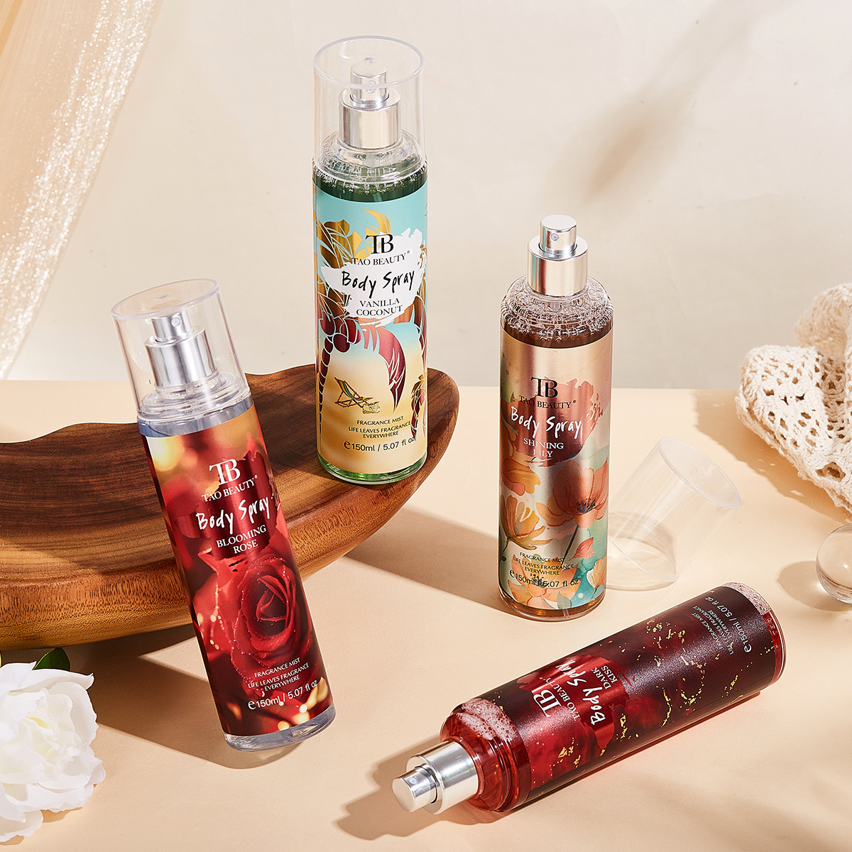 Cross-border exclusive TAO BEAUTY Fragrance Spray Long-lasting Light Floral and fruity Notes Uninhabited Area Rose Perfume Spray Specification drawing