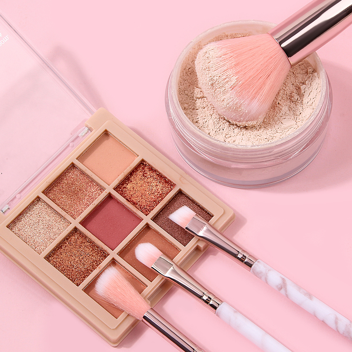 A cost-effective 6-piece marble makeup brush set for beginners in makeup Specification drawing