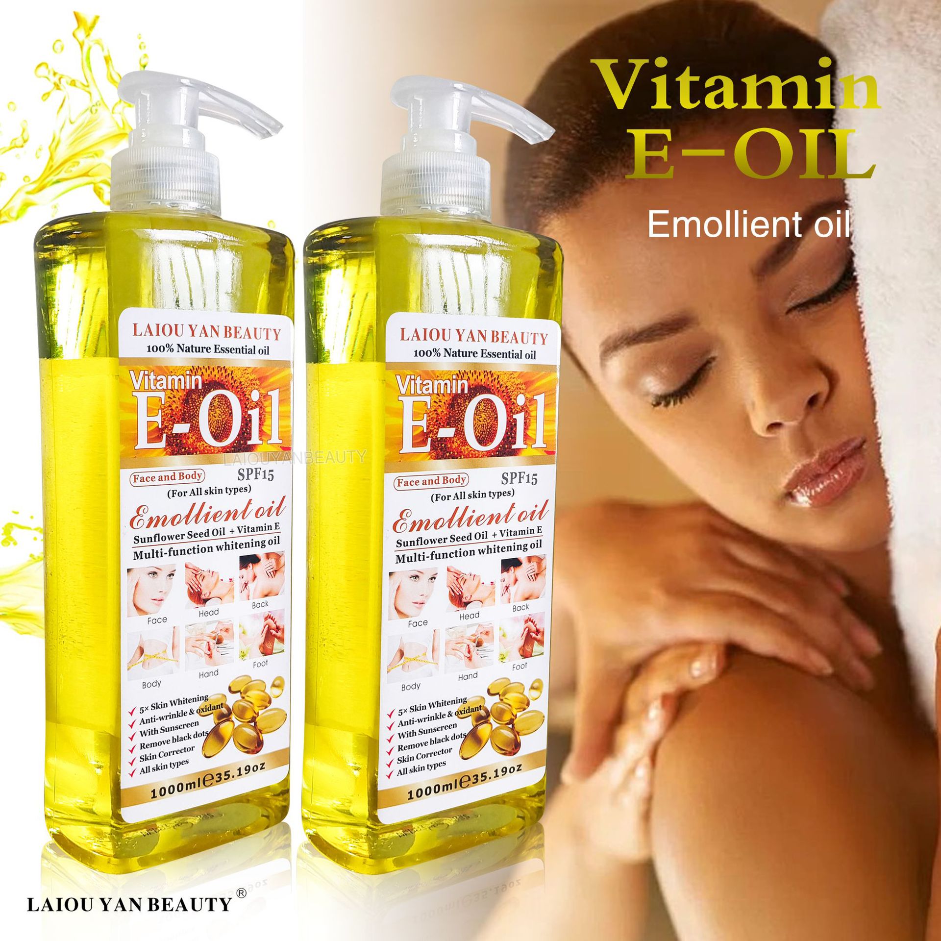 Cross-border Laio Beauty Vitamin E Essential Oil Facial Moisturizing Essential Oil Body Massage Oil Meridian Unblocking Massage Wholesale full figure