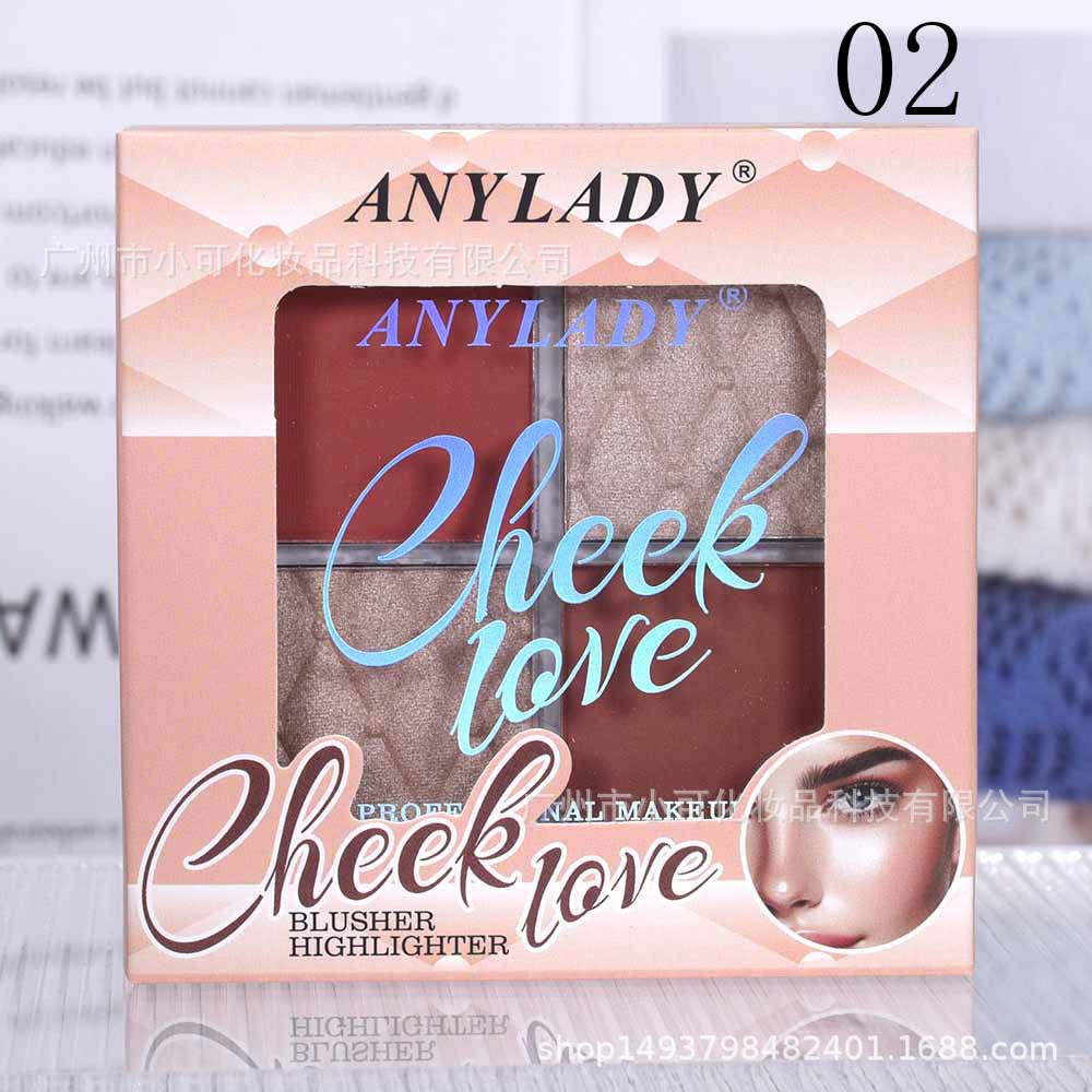 8351 New Four-color blush High-gloss set for export [ANYLADY] highlight&blusher Application Scenario