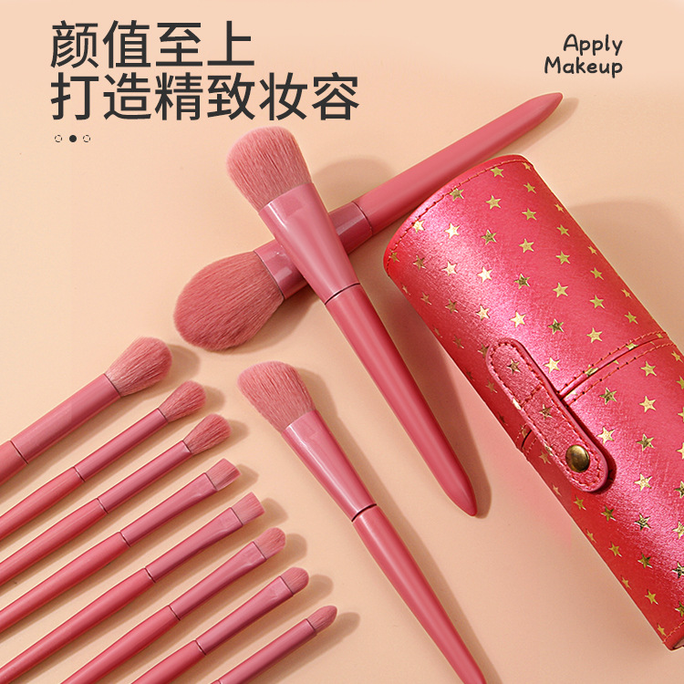 Factory wholesale of 11 complete sets of makeup brushes, including beginner foundation brushes, eyeshadow brushes, makeup brushes and beauty tools details Picture