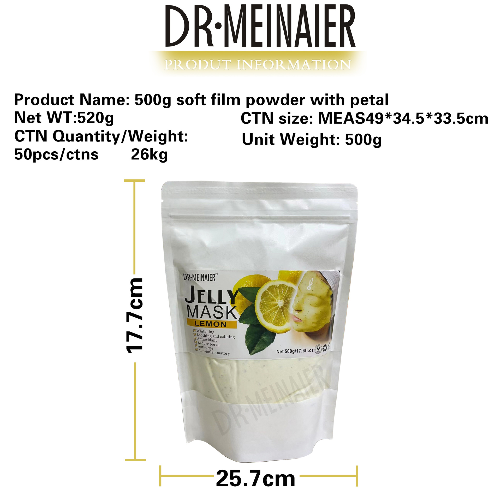Cross-border exclusive supply of collagen crystal petal mask powder, hydrating and moisturizing jelly soft film powder 500g for export wholesale Item Picture