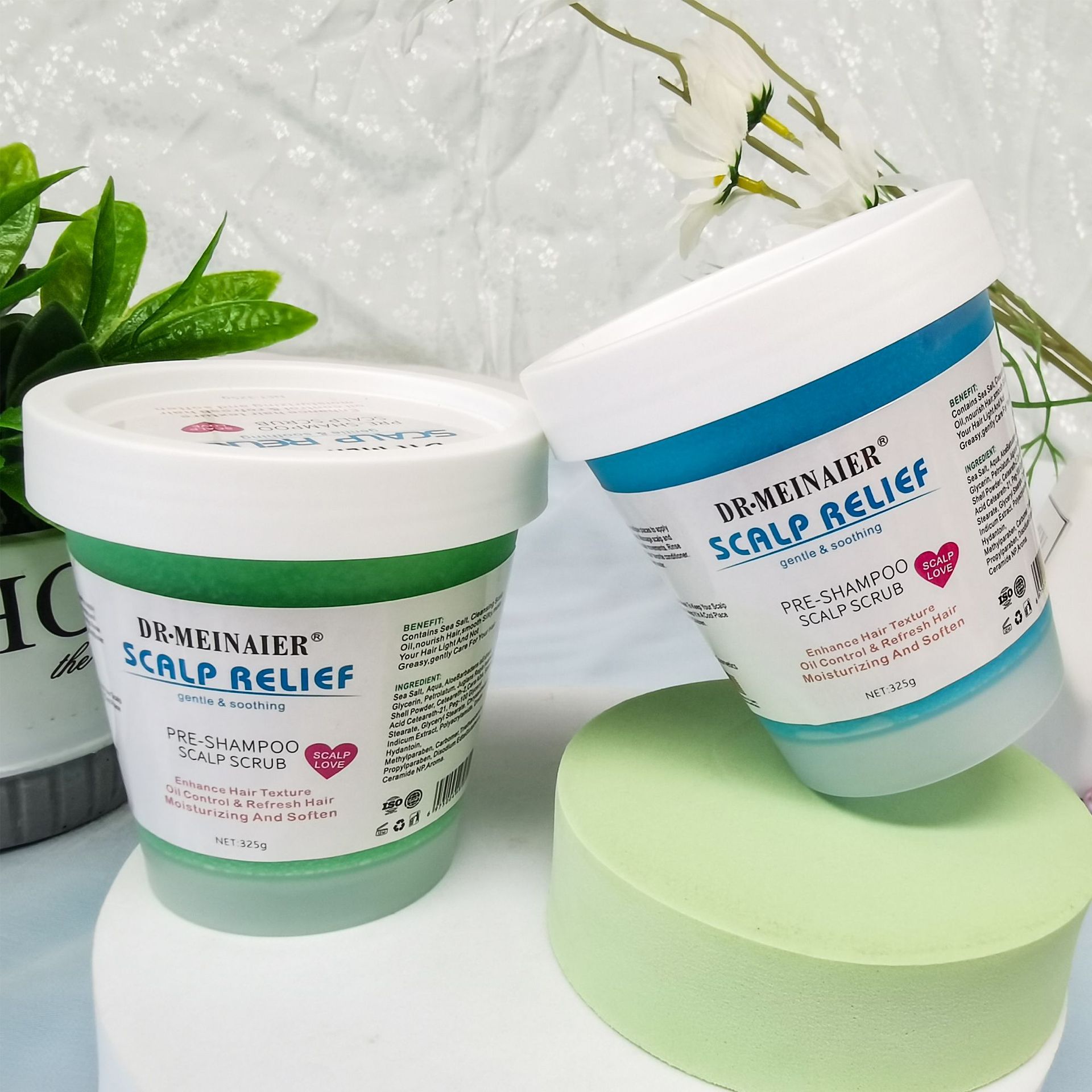 Cross-border ice cream, sea salt scrub, oil-control, cleansing scalp cream, Voluminous shampoo, rich foam, 325g bestseller Specification drawing