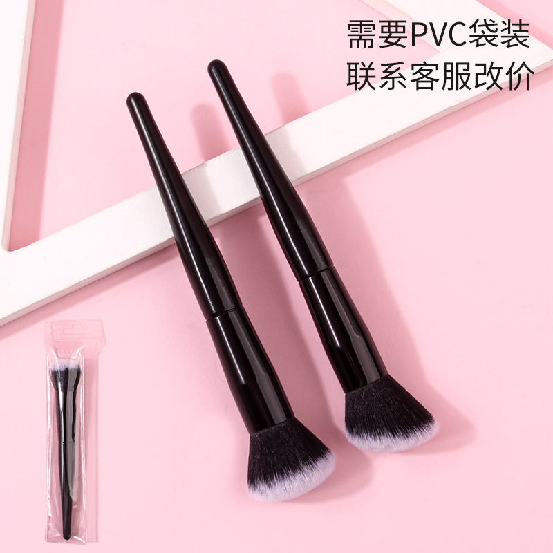 Cross-border single wooden handle blush brush, loose powder brush, contouring brush, setting brush, facial makeup, London brush full figure