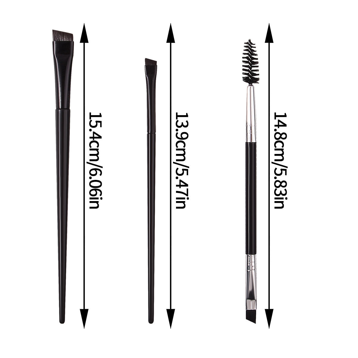 3-piece black blade eyeliner brush, double-head spiral angled eyebrow brush, eyelash brush, eye makeup tool, makeup brush set Application Scenario