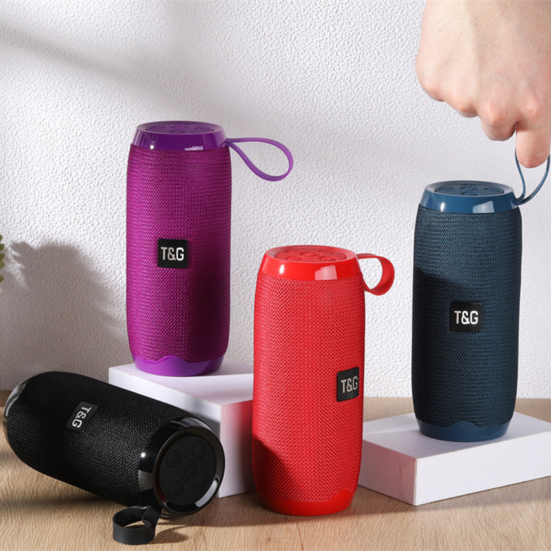 TG-106A跨境热卖蓝牙音箱户外便携插卡TWS布艺礼品重低音炮小音响 蓝色