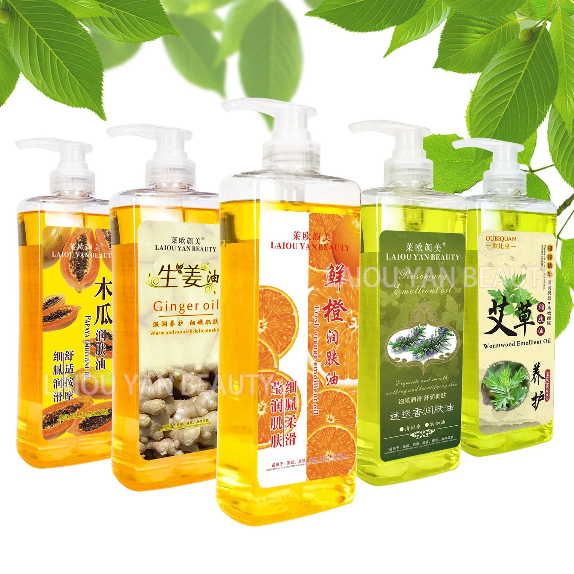 Chinese Ginger Heating Oil 1000ml, Body Massage Essential Oil for Unblocking Meridians, Full-body Massage and Gua Sha Oil, Hospital pack Specification drawing